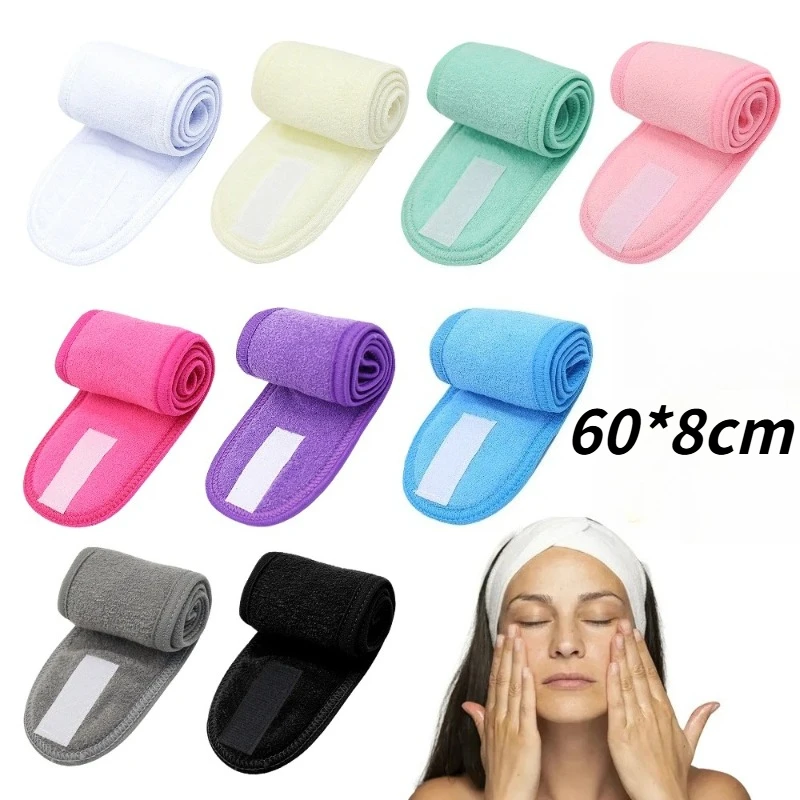 Women 60*8cm Wide Headband Makeup Eyelash Extension Supplies Lashes Accessories Face Washing Bath SPA Facial Adjustable Hairband