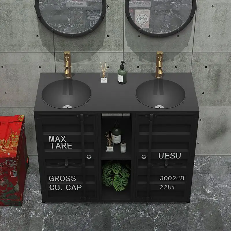 Container retro industrial wind wash basin bar wash basin barbecue shop creative column basin personalized hand washing