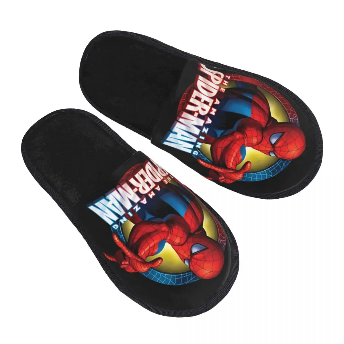 

Зимние хлопковые тапочки «Человек-паук» для гостиной, мягкие тапочки из пены с эффектом памяти, нескользящие