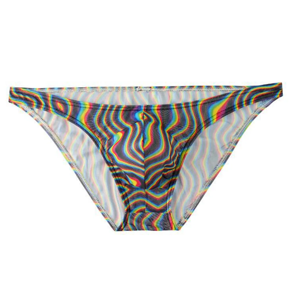 Men Print Briefs Stretch Underwear Low Rise U Convex Pouch Very Hot Lingerie Extreme Men's Panties Breathable Men's Underpants