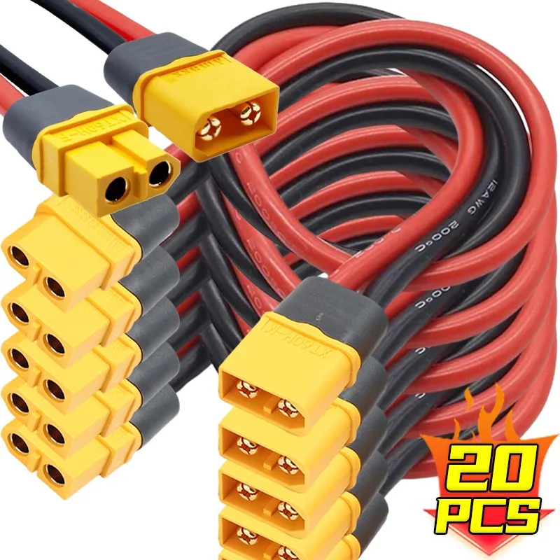 

1/20pcs XT60H Connector Plug with Sheath XT60H Male Female Bullet Connectors Plugs for Lipo Battery RC Planes Cars Charge Lead