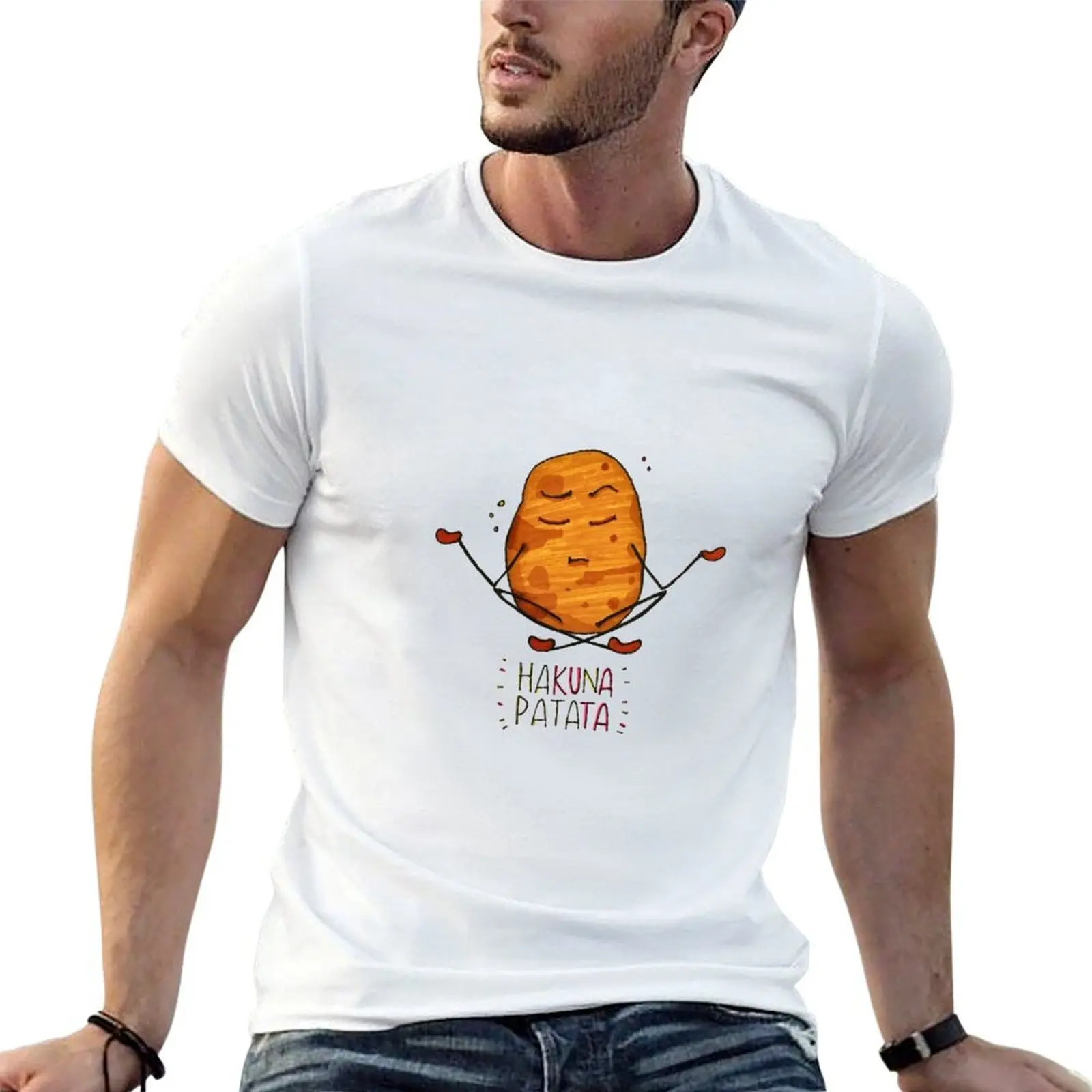 Camiseta Hakuna Patata Potato, camisetas g man para hombre, camiseta de algodón, paquete de camisetas 100% de algodón