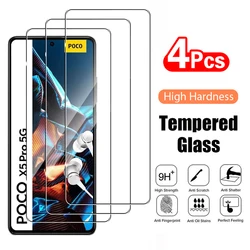 4PCS Tempered Glass for Xiaomi Poco X5 Pro 5G 2.5D 9H Transparent Protective Screen Protector Film For Xiaomi Poco X5 Glass