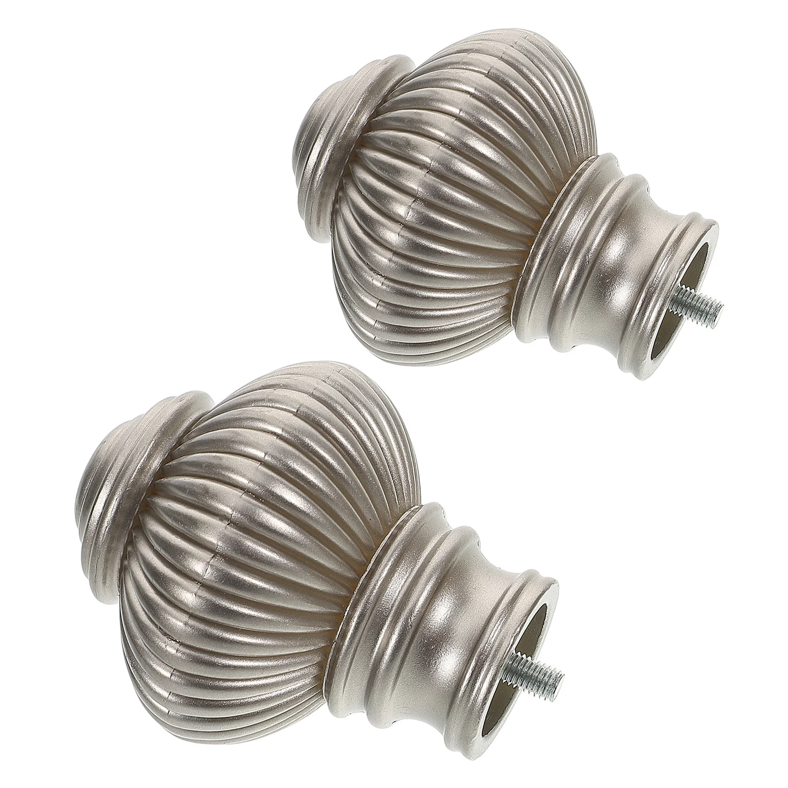 

2pcs Curtain Rod End Caps Decorative Finials Plastic Curtain Pole Ends For Home Office Window Rail Elegant Stopper