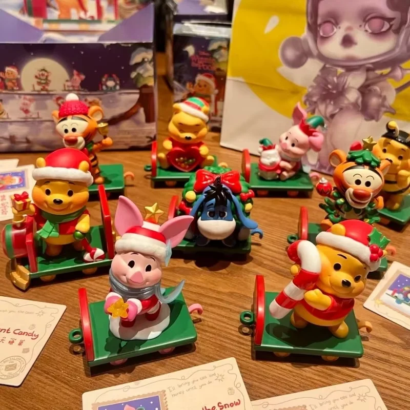 本物のディズニーくまのプーさんブラインドボックス,配達シリーズ,フィギュアモデル,クリスマスギフト,机の装飾,クリスマスギフト,サプライズボックス