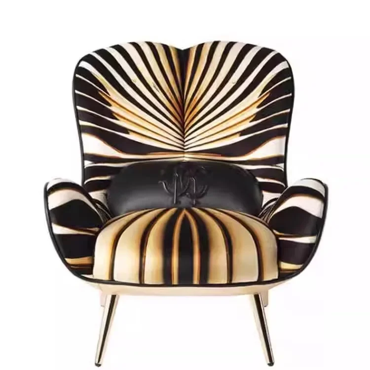 Single Chair Tiger Pattern Leisure Chair Sofa Chair High Back