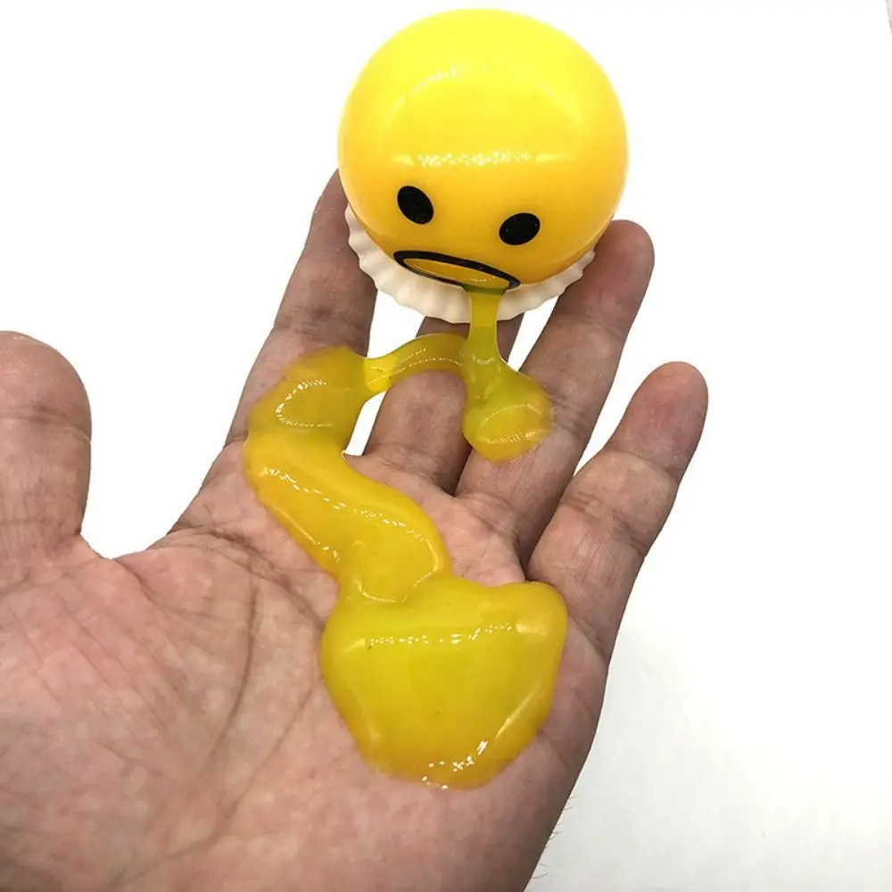 Fluid Vomiting Egg Yolk Pinch Toys Tricky Puking Vomiting Egg Yolk Squeezing Toy Funny Super Soft