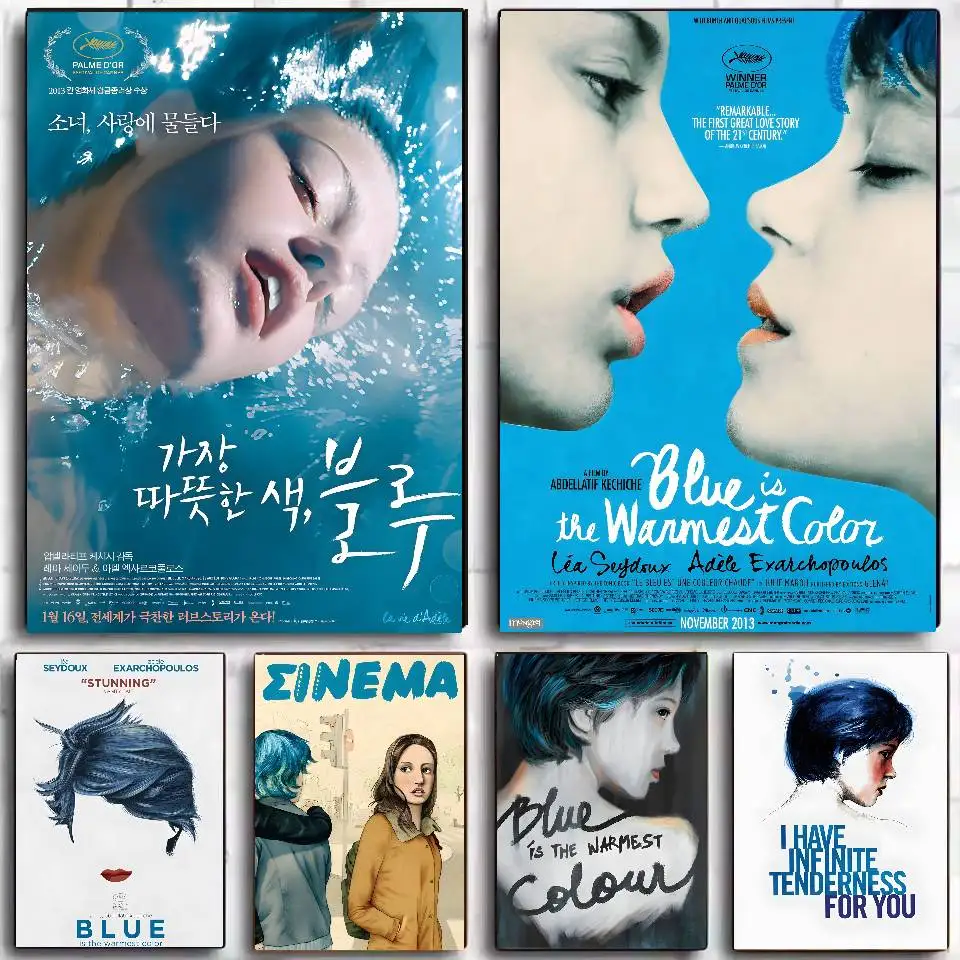 

Blue is the Warmest Colour Poster Self-adhesive Art Waterproof Sticker Coffee House Dorm Room Wall Decor
