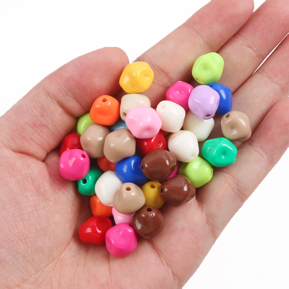 30 stks Onregelmatige Platte Kralen Acryl Lichtgevende Steen Losse Spacer Bead voor DIY Armband Ketting Sieraden Maken Accessoires