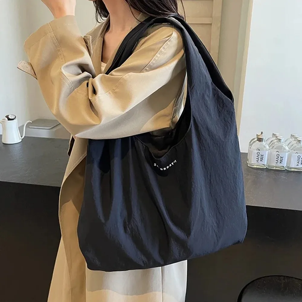 

Large Capacity Canvas Shopping Bag Retro Casual Office Worker Tote Korean Style Commuting Single Shoulder Bag Students
