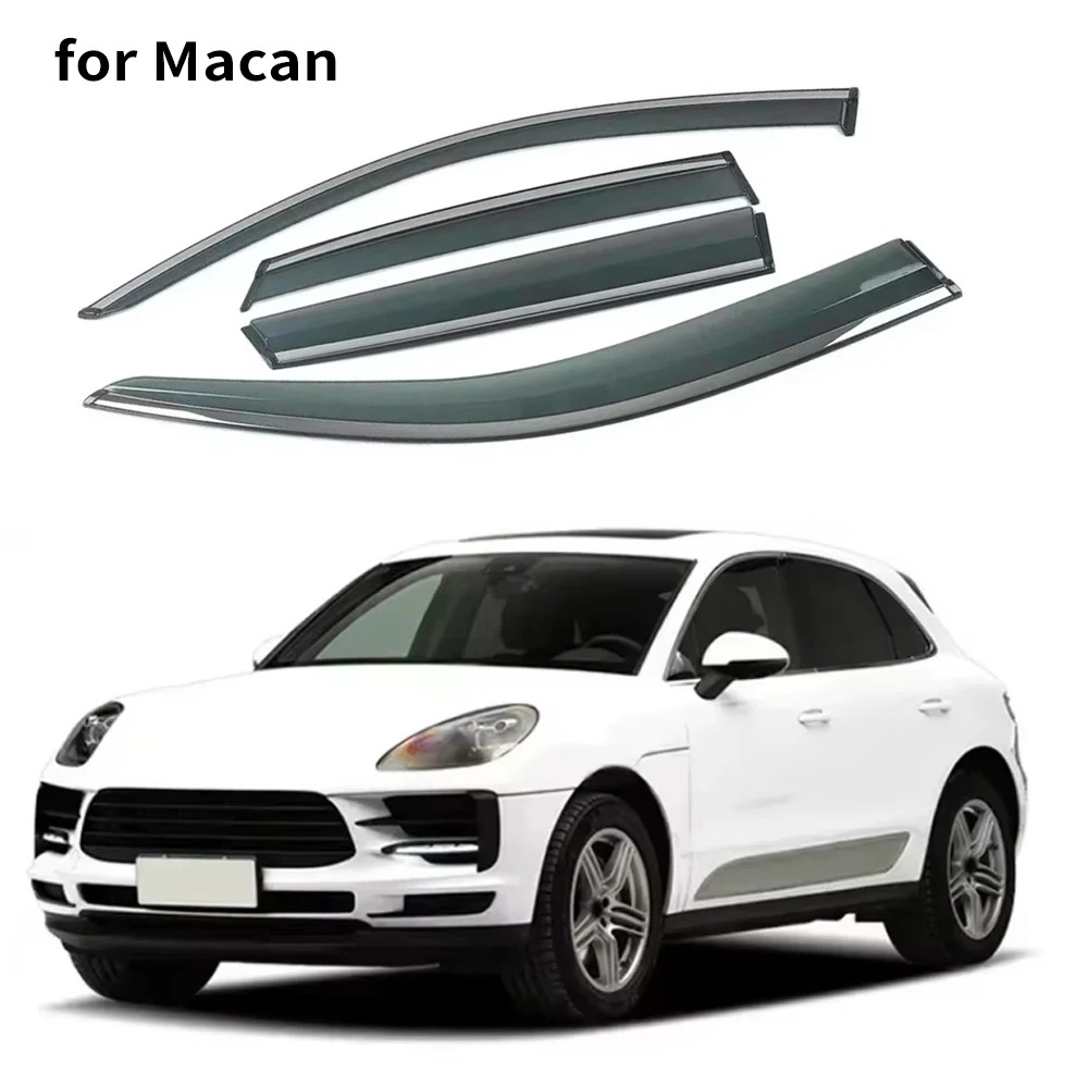 

Chrome Strips Rain Guards for PORSCHE Macan 2014-2023 Window Visor Wind Deflectors Door Visor Vent Shades Ventvisor