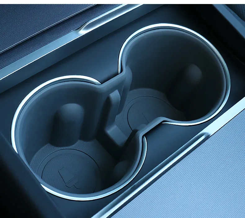 Für Tesla Model Y L 2026 Getränkehalter-Einsatz Model Y Standard Juniper Mittelkonsolen-Organizer YL TPE Flaschenaufbewahrungsbox – Detail 13