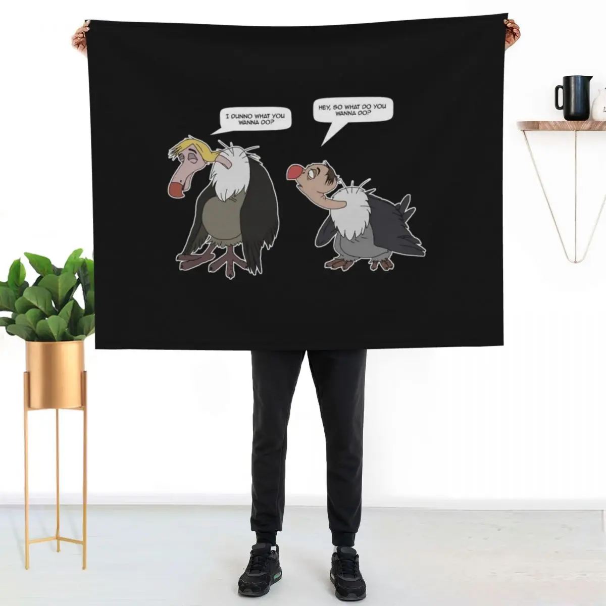 Vultures - I dunno what do you wanna do Tri-blend \t Throw Blanket couch cozy soft plush fuzzy picnic outdoor blanket