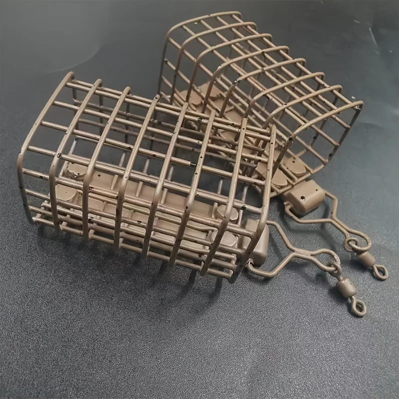 New Fishing Bait Cage, 30G/40G/50G/60G Square Fishing Bait Cage, Equipped with Lead Sinker and Bait Device, Stainless Steel Mesh Frame, Sturdy and Durable. Easy to Store Bait and Quick to Assemble, Bait Organizer, High-Quality Fishing Accessories. view 6