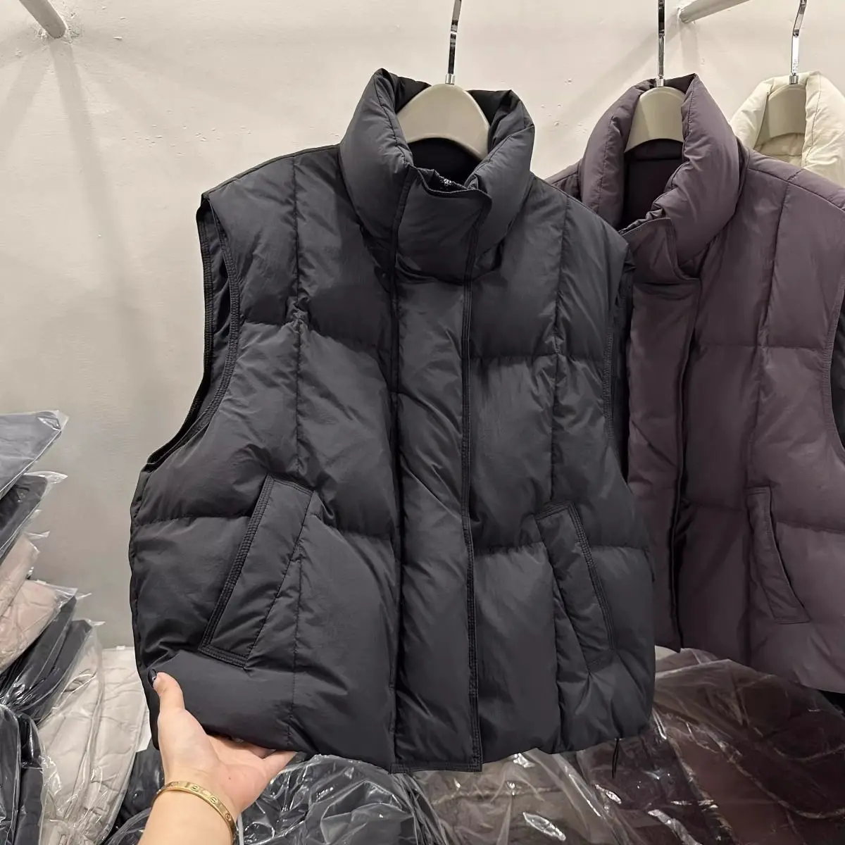 

Осень/зима 2021, новый жилет с воротником-стойкой, свободный короткий универсальный теплый жилет, куртка без рукавов для женщин