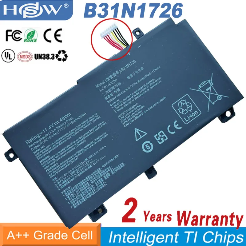 

NEW B31N1726 Laptop Battery Compatible with Asus FX80 FX86 TUF FX504 FX504GE FX504GM FX505 FX505DT FX505DY FX505GE FX505GD FX505