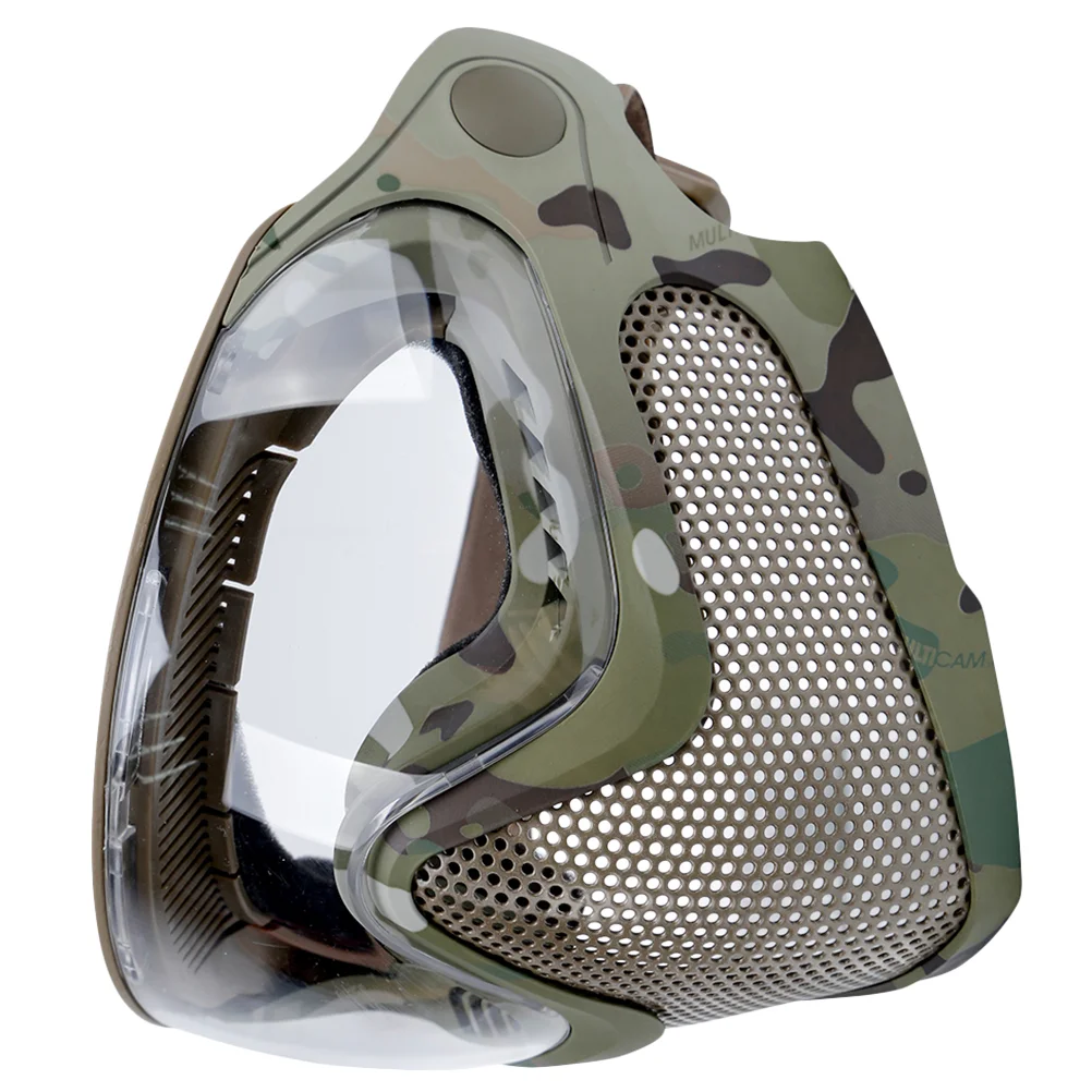 

1PC Dual Mode Combat Mask Outdoor Game Mask Gear Steel Screen Protective Mask for Man Women (Camouflage)