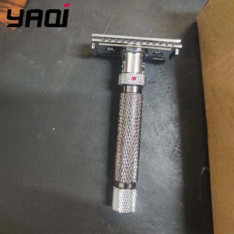 

Yaqi Регулируемая безопасная бритва Final Cut Chrome и цвета бронзы, латунная ручка 77 мм с удобной ручкой диаметром 12 мм