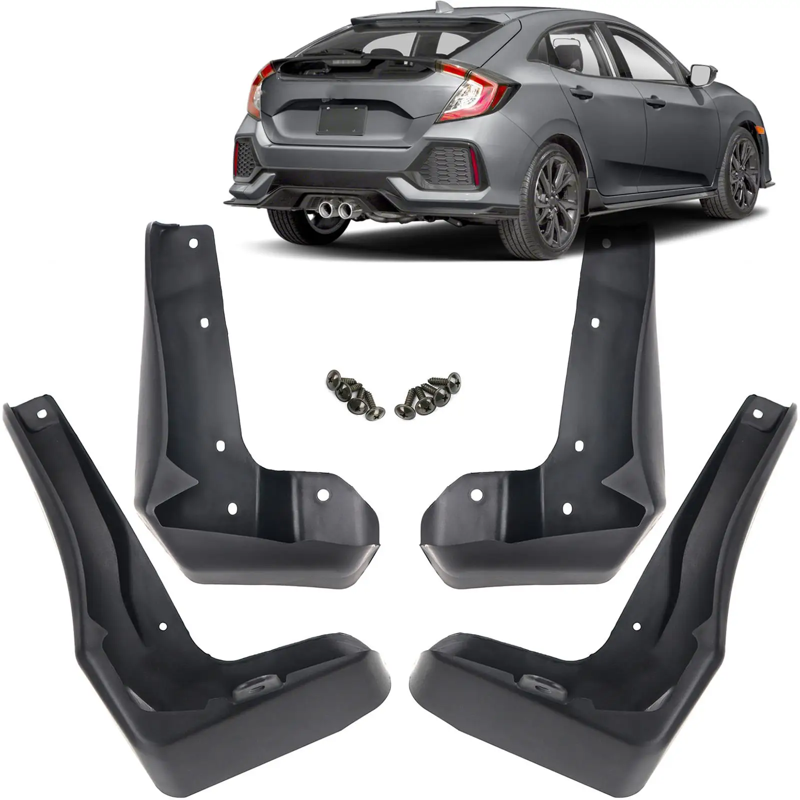 4x Front Rear For Honda Civic Hatchback Hatch 2016 - 2021 Mud Flaps Splash Guards Fender Cover Accessories 2017 2018 2019 2020