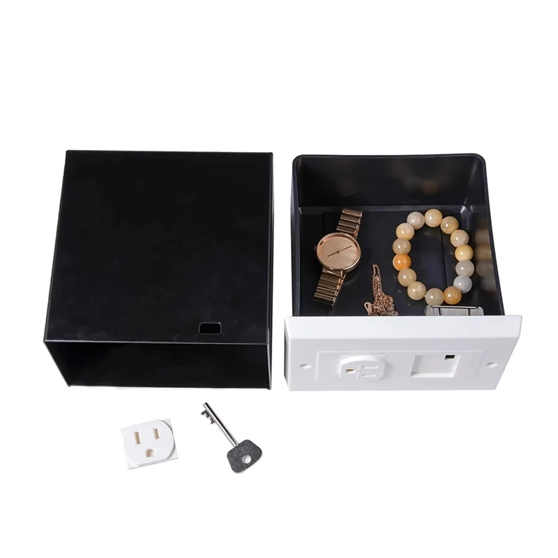 Imitation Double US Plug Wall Safe  Security Stash Box For Jewelry, Valuables, Cash-TCE