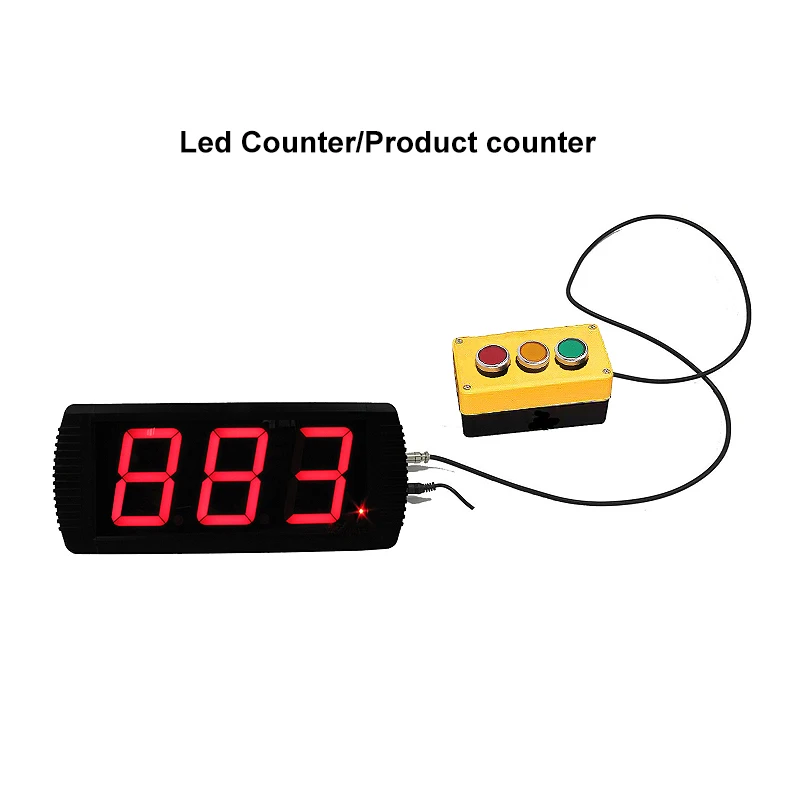 LED People Hall Counter with Remote and Button Control, 3 Digit Count Up to 999, 4 Inch