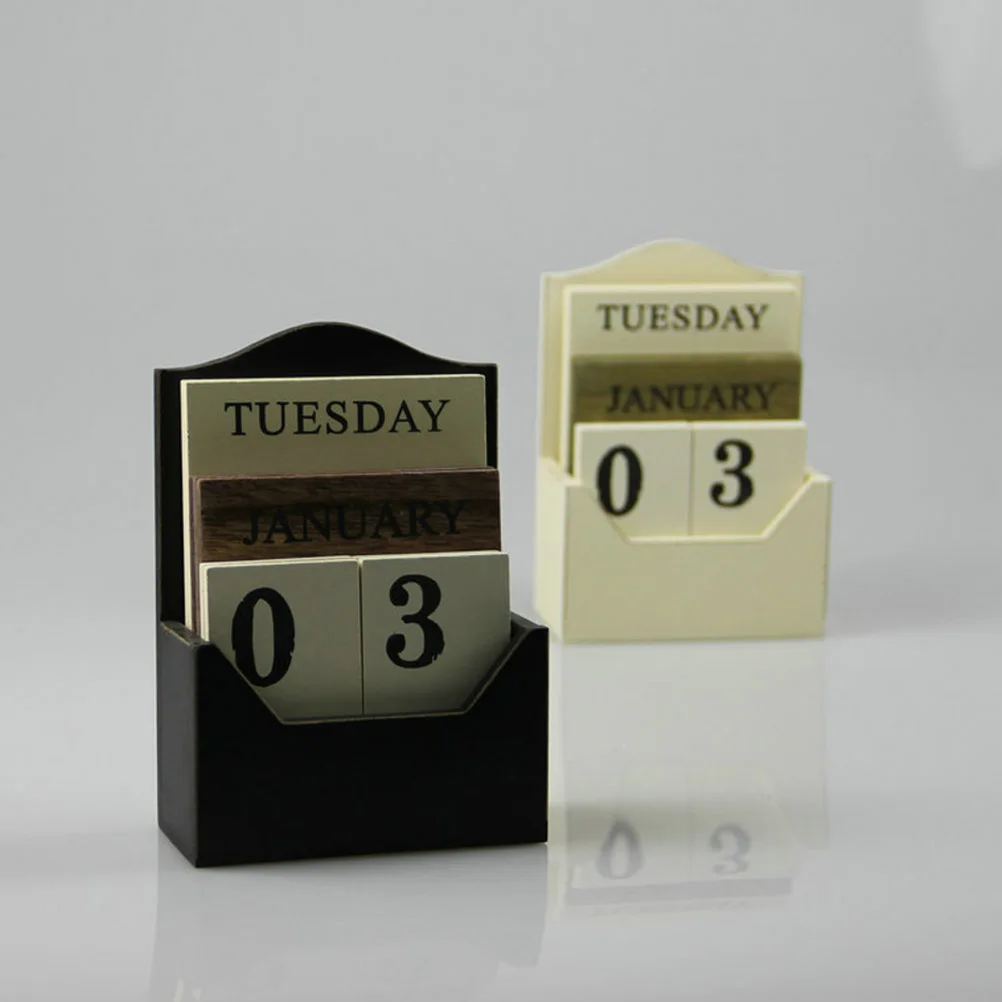 

Wooden Desk Calendar Nordic Style Home Decor Watermelon Color Crafts Perpetual Date Display Furniture Accessory