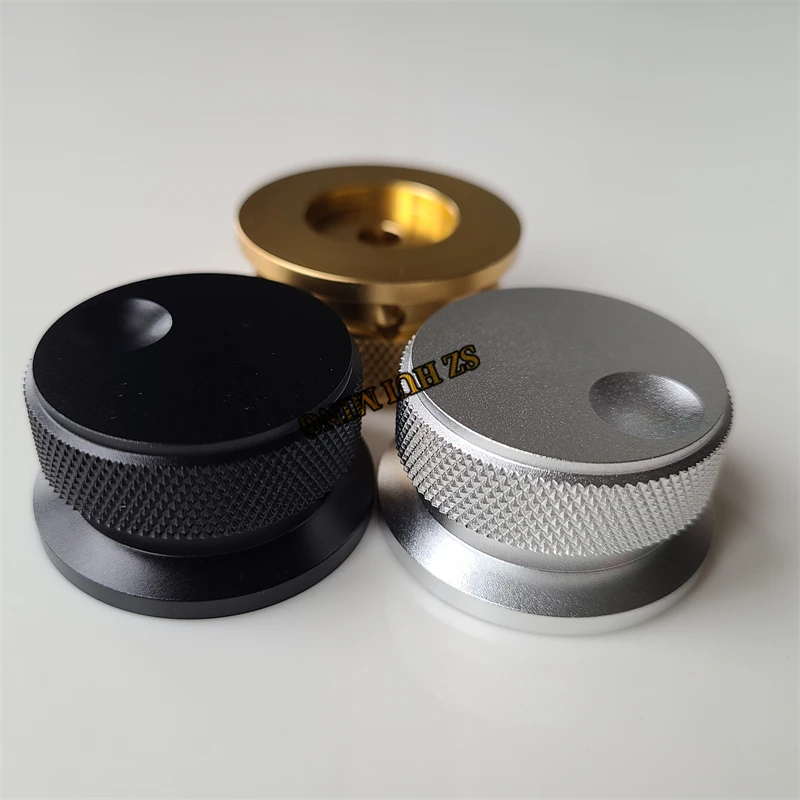 2Pcs Knurled Knob For Potentiometer Cap Aluminum Knobs Finger Sandblast 38*20mm Supersonic Washer Decoder Button Tube Amplifier