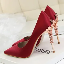 BIGTREE Women Shoes Spring Women Pumps Sequin Wedding Shoes Stilettos Metal Decoration Heels Large Size 43