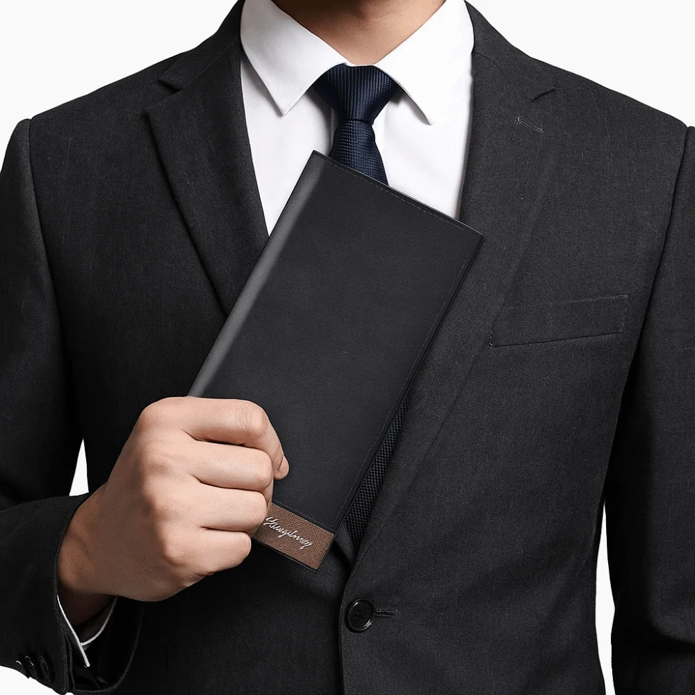 

Elegant Male Long Zipper Wallet England Style Large Capacity Business Clutch Bag Multi Card Slot Anti Theft ID Card Holder