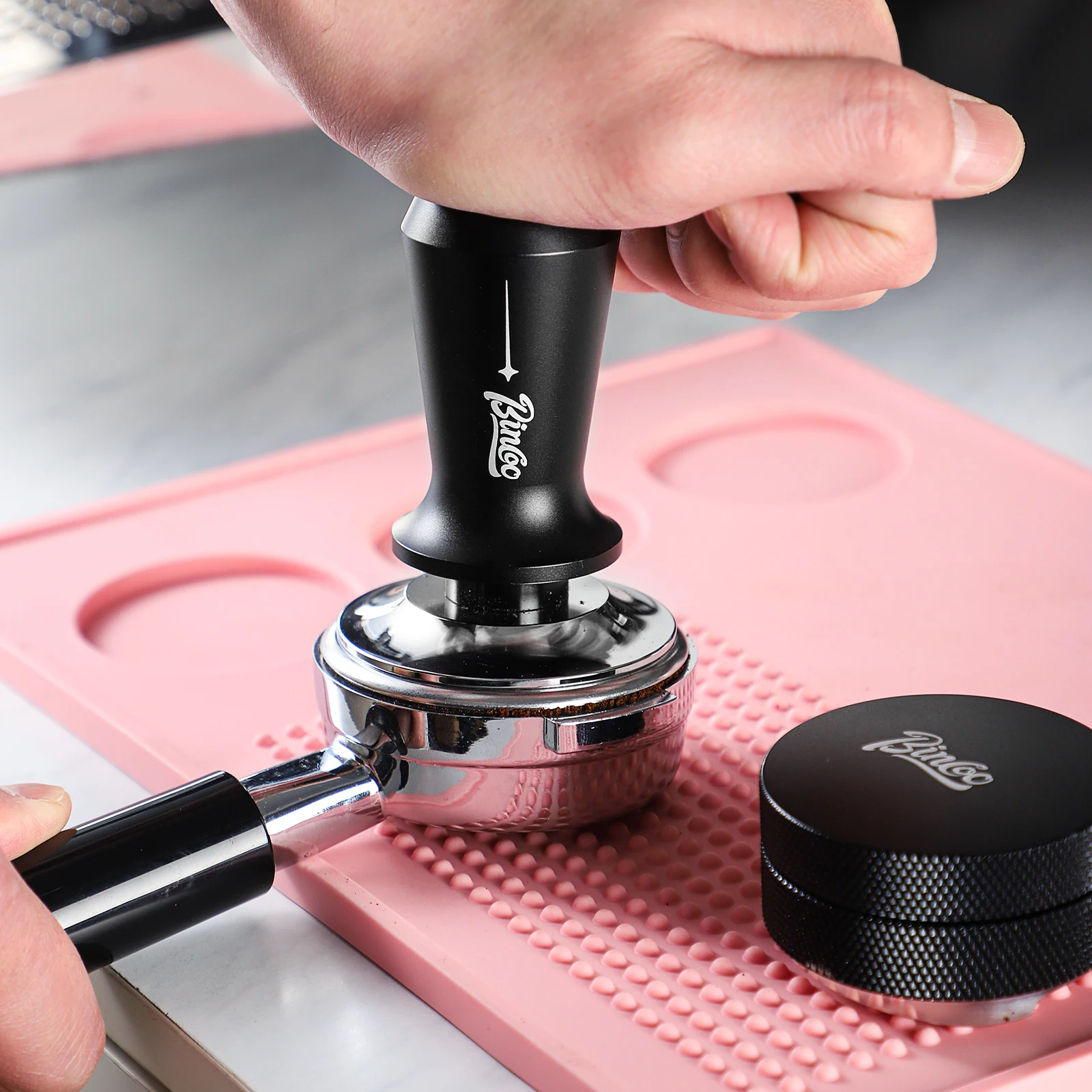 

Bincoo Girly Pink Коврик для хранения пресса для кофе Барный коврик Тканевый фильтр для хранения порошка Толстый моющийся