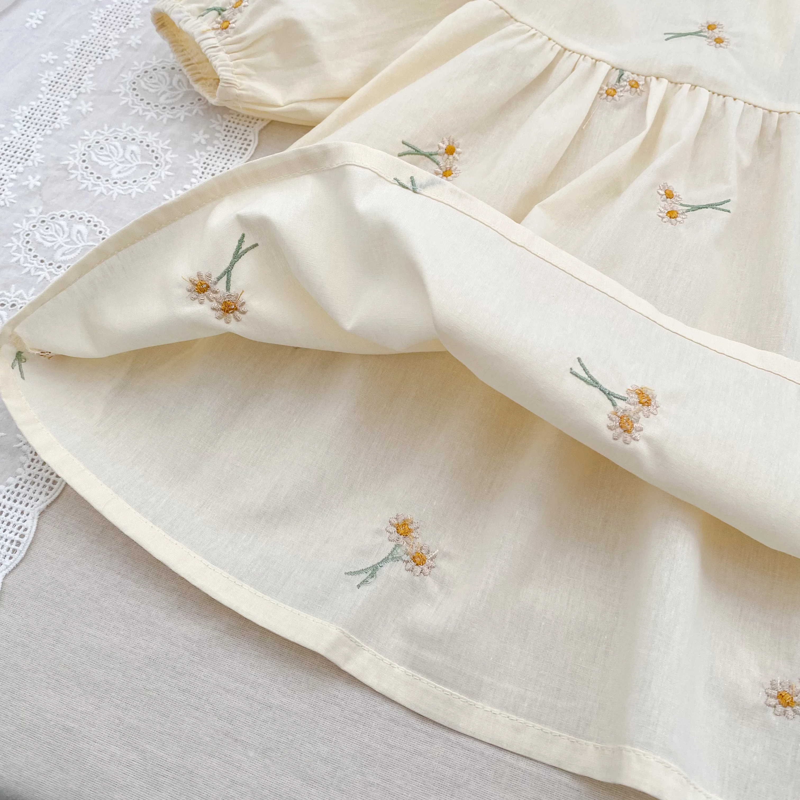 Frühling Kleidung Pastoralen Baby Mädchen Kleid Herbst Stickerei Baumwolle Floral Puppe Kleid Kinder Temperament Prinzessin Mädchen Kleid – Detail 11