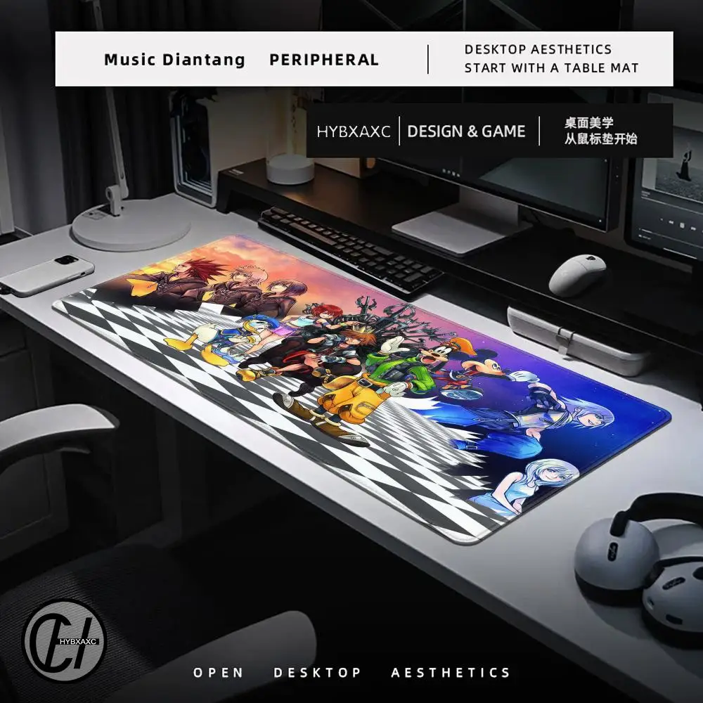 Games K-Kingdom Hearts Mousepad HD Printing Computer Gamers Locking Edge Non-slip Mouse Pad XXL90x40cm Keyboard PC Desk Pad