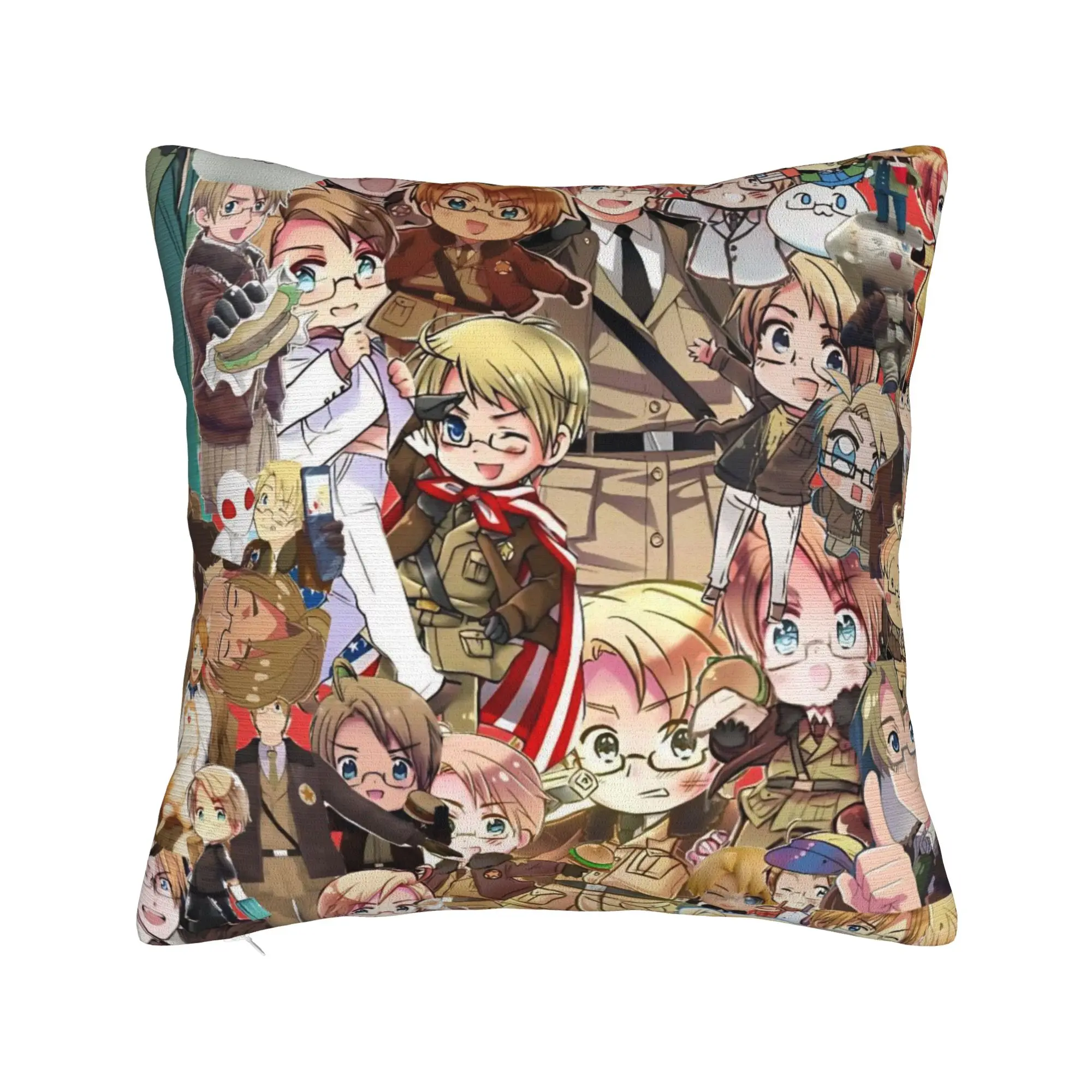Decorative Pillowcase Hetalias Axis Powers Stuff Seat  Throw Pillow Case Cover Zippered Multiple Sizes