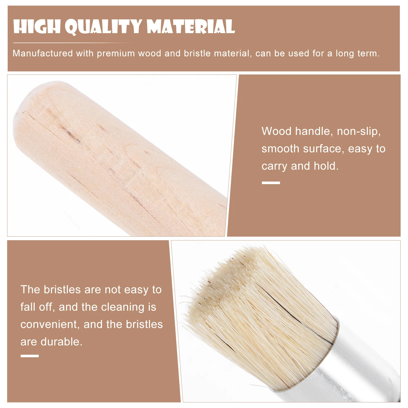 

3Sets Painting Brush Set Wood Handle Bristle Brushes Watercolor Oil Acrylic Stencil Template Paint Artist Supplies