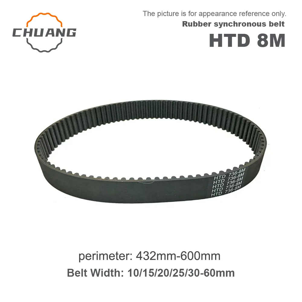 HTD8M Closed Loop Rubber Belts synchronous belt width 10/15/20/25/30~60mm HTD 8M  Length Perimeter 432mm~600mm Synchronous Belt