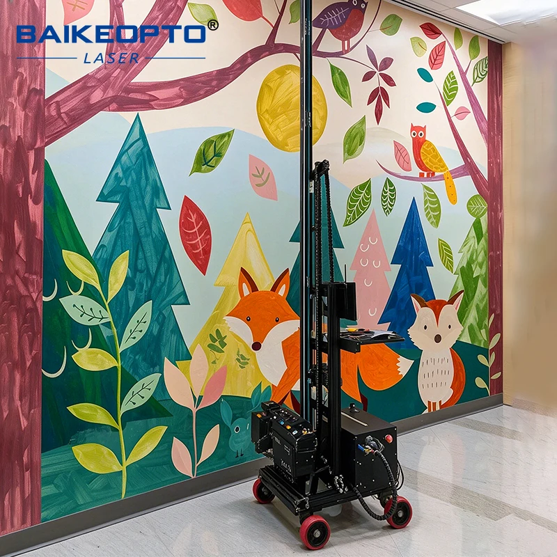 BK-GP200X High Precision UV-CMYKW Wall and floor robot paint machine 3D 2in1 Printing Machine Wall floor Painting Robot