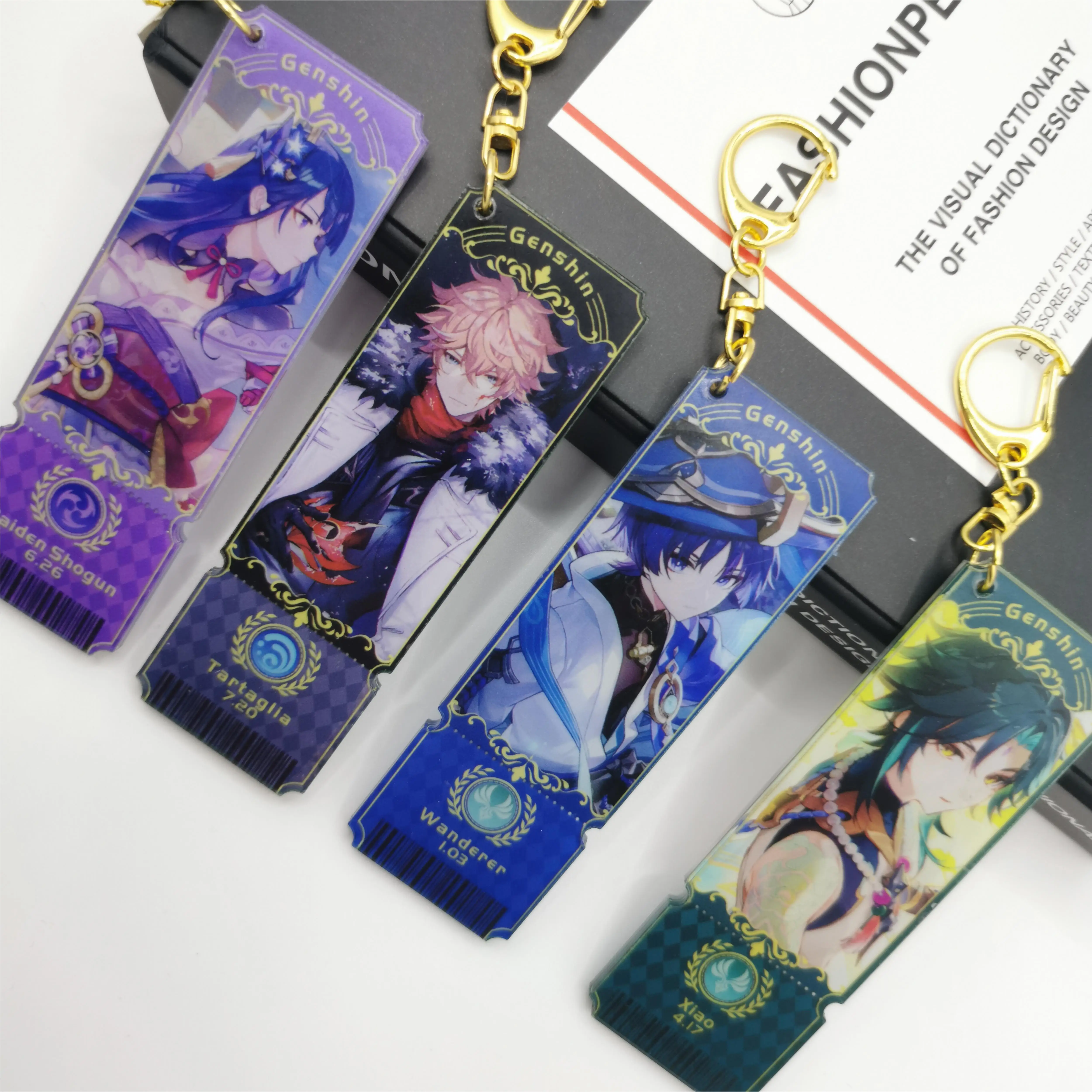 1Pcs  Anime Game Genshin Impact  Alhaitham Venti Keyring Girl\'s Bag Pendant Keychain Accessories  Double-Deck Acrylic Decoration