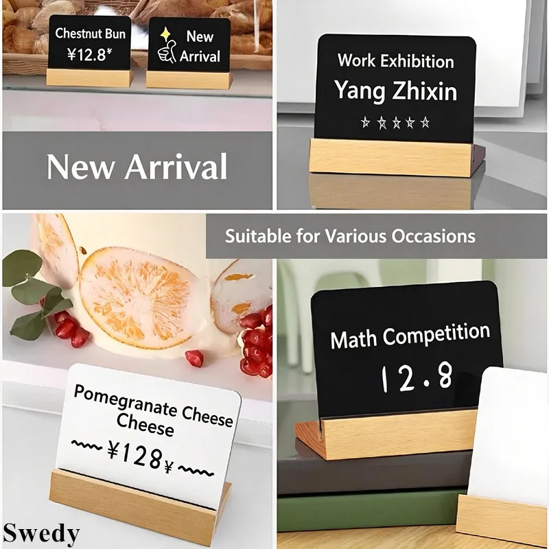 5 Pieces 105x90mm Table Number Stand Small Chalkboard Stand Restaurant Price List Blackboard Stand Price Label Sign Decorative