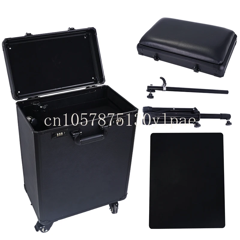 For High-Capacity Draw-Bar Box Dual Purpose Able Arm Bracket Portable Suitcase Tattoo Trolley Bag Artist Tools Storage CAS