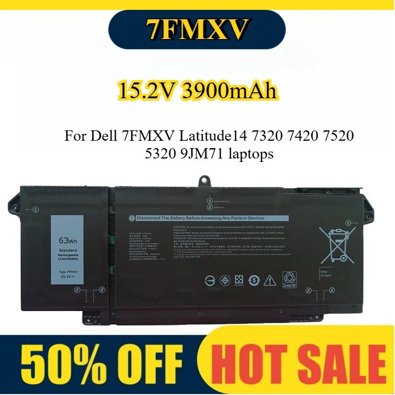 

Замена аккумулятора для ноутбука Dell Latitude 5000, 7000, серии 5320, 7320, 7420, 7520, совместимая с 9JM71