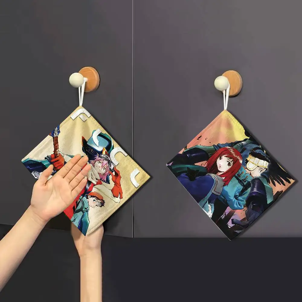 Anime Flcl Hanging Style Hand Wiping Towel, Polyester Cotton, Anti-fade for Indoor Kitchen Living Room