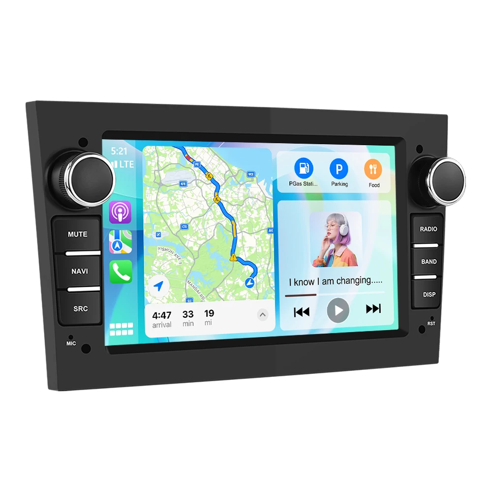 Radio samochodowe Podofo 2Din do Opel Astra Antara Vectra Corsa Zafira Meriva, odtwarzacz multimedialny z Carplay, Android Auto, MirrorLink i GPS — 2