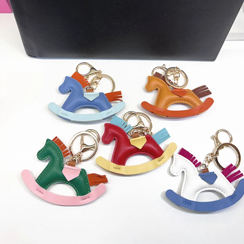 PU Leather Rocking Horse Bag Charm Pendant For Hermes Shoulder bag handbag Hanging Ornament Keychain Decoration Bag Accessories