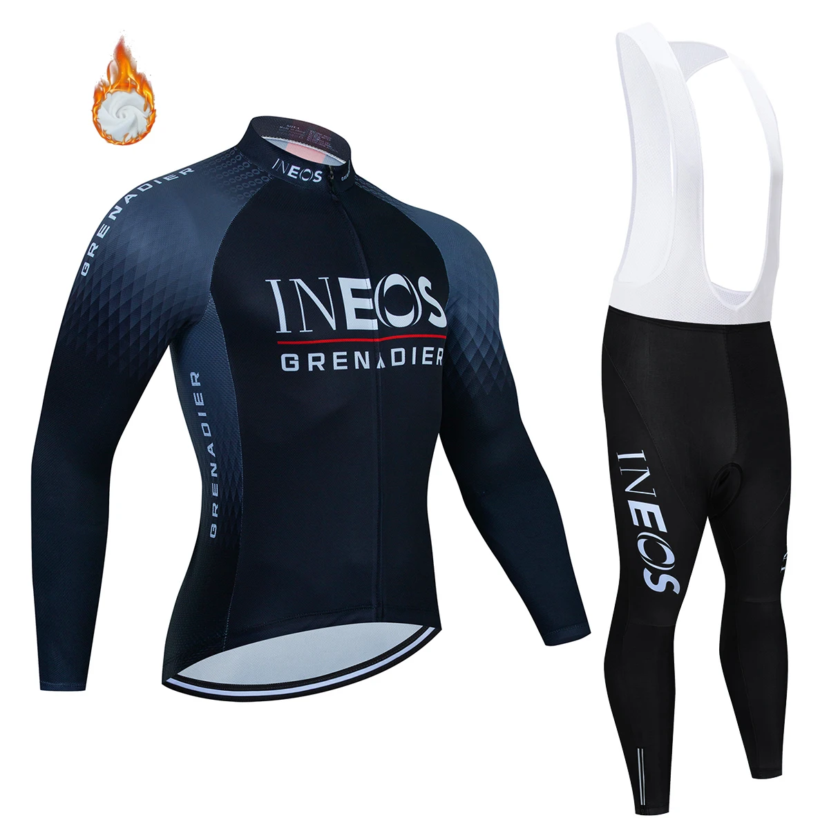 Ineos Grenadier Pro Team Tricuta Cycling Man 2022 Men\'s Bicycle Clothing Gel Clothes Jacket Bib Jersey Set Winter fleece Suit