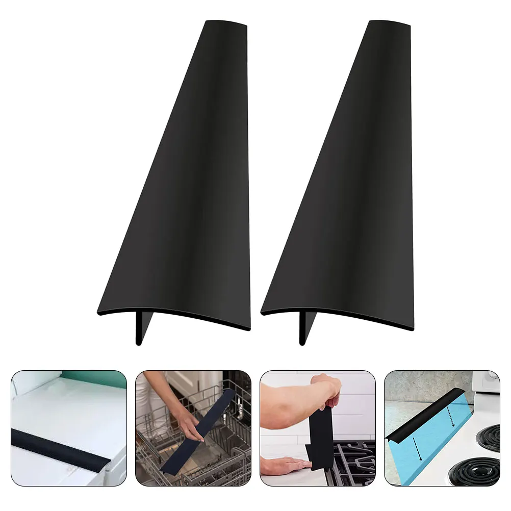 

2 Pcs Kitchen Protective Cover Induction Cooktop Protector Silicone Oven Side Guard Seal Gaps Guards Accessories Crack Covers