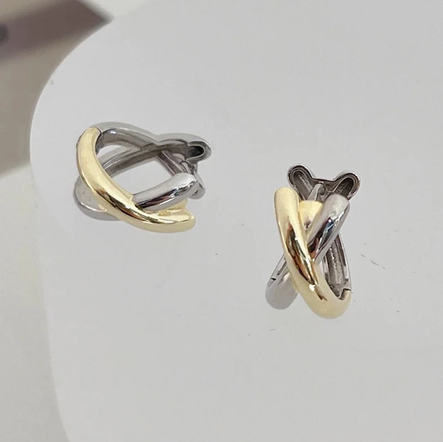 

PONYKISS 925 Sterling Silver Mini Cross Round Hoop Earrings for Women Punk Personality Fine Jewelry Minimalist Accessories