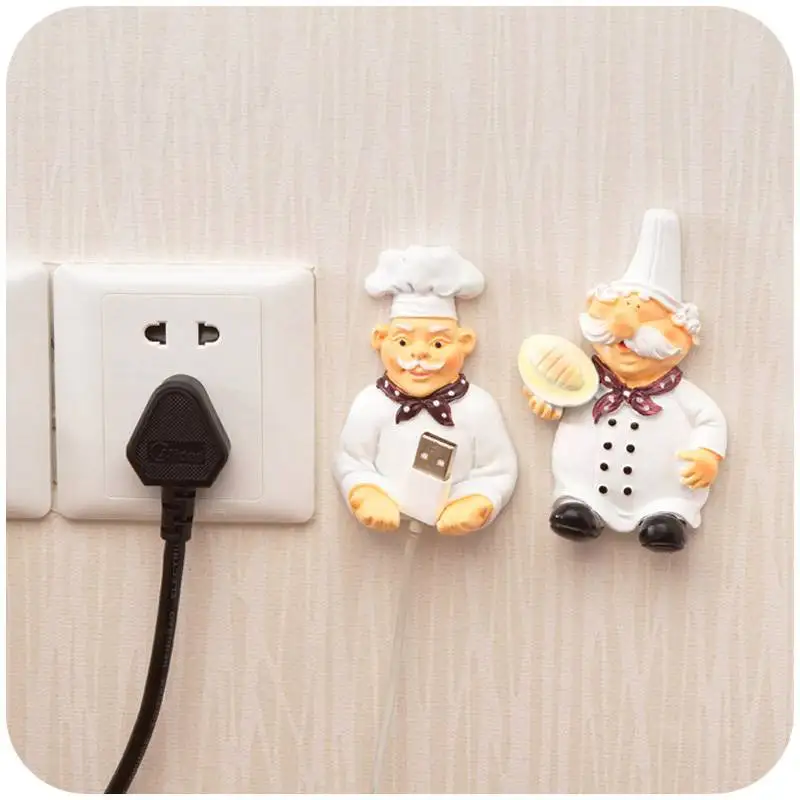 Department Store Cartoon Socket Power Cord Storage Hanger Cute Creative Plug Hook Strong Adhesive