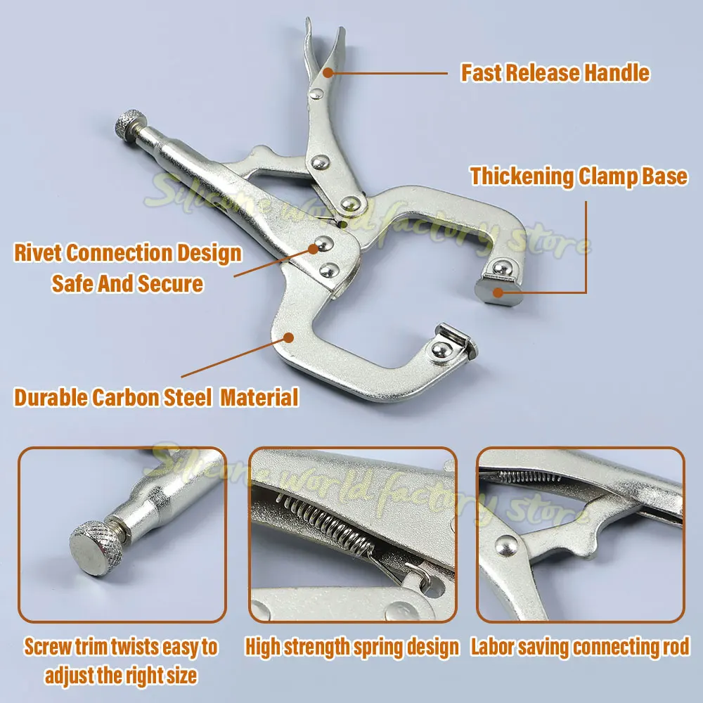 Silicone World 6Inch Multifunctiona Powerful Plier C-type Pliers Universal Pressure Pliers Clamp Welding Woodworking Fixing Tool