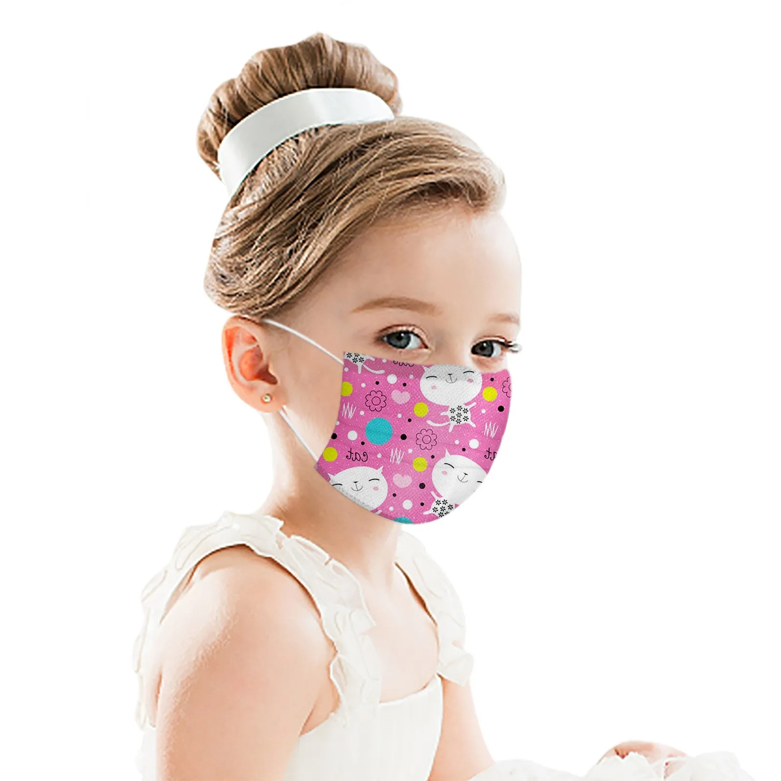 أقنعة الأطفال المطبوعة الكرتون القط أقنعة واقية يوميا 10 قطعة أقنعة المتاح العملي الحرم الجامعي المحمولة في الهواء الطلق