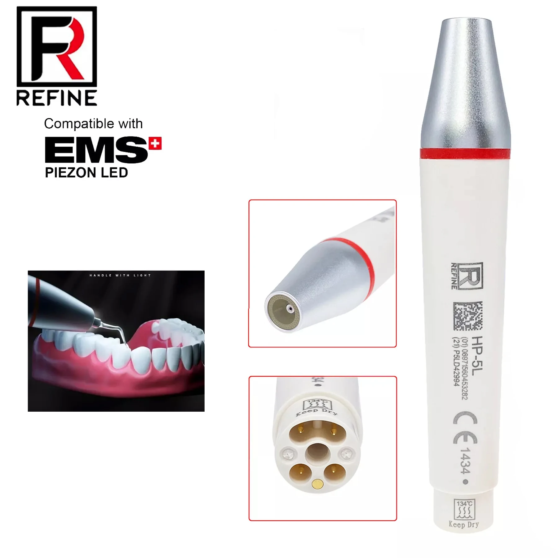 

NSK Refine Dental Ultrasonic Scaler LED Handpiece fit EMS PIEZON Woodpecker HP-5L